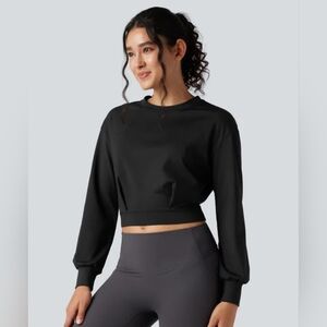 HALARA Round Neck Long Sleeve Cropped Yoga Top NWT Size S